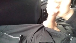 Dirty Man Masturbating Big Fat Cock in Car at Work Break! Hot!