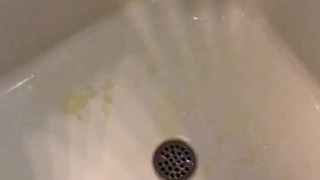  POV me pissing in the sink, toilet, & shower pinching off between locations “Golden Shower Anyone?”