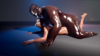 Interracial Rough Anal Sex 3D