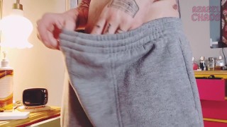 Sissy fingers ass and teases himself with hot pink dildo