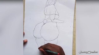 Big Ass Instagram Model Nude || Pencil Drawing sexy Art