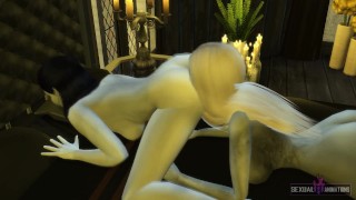 Busty Lesbian Vampires Having Wild Sex With Plastic Cock - Sexual Hot Animations