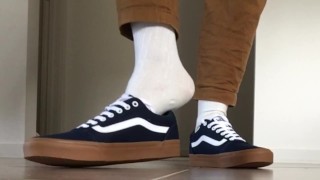 Shoe sniffing sock sniffing POV - Fun for everyone with a love for male feet and white socks