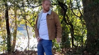 Smoking a cigarette, enjoying the outdoors! Firebush & ginger helicopter dick!