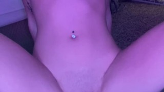 Fucking my Creamy Pussy on Mirror with Dildo