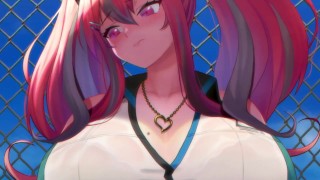 redhead gets boobs grabbed clothed