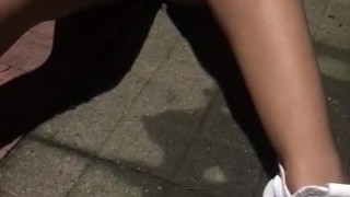 This dirty bitch pees. on the street after drinking a lot