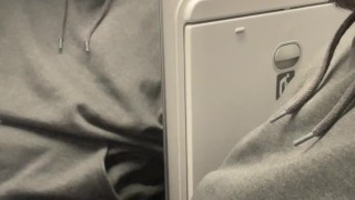 Jerking off in a plane at 30,000 feet Epic cum shot