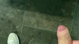 Jerking and cumming on the toilets of Madrid airport