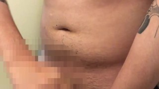 入れ墨男がチンコにパスタを巻き付けて大量射精　Hand job pasta cum!cum! masturbation jerk off