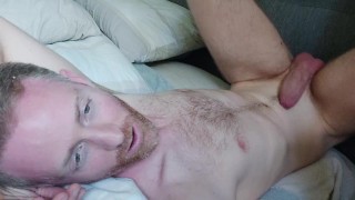 Swallowing a big load of cum