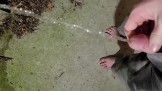 Piss desperation on couch leads to wetting before making it outside 