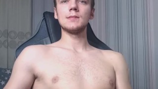 Young Guy Left Home Alone And Jerk Off His Cock While Watching Gay Porn