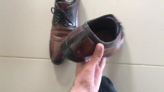 Shoe sniffing POV - Italian leather dress shoes smell so good deep breathing - Manlyfoot 👞 👃
