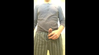 woke up hard cut cock had to pee and shoot cum to desparate relief