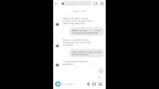 Cheating wife texts Instagram and sends snapchat videos to lover