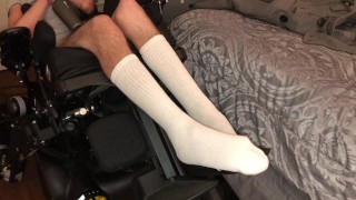 Quadriplegic Feet Shaking In White Socks