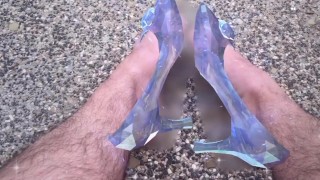 Flip flops broke and I have a date lucky my fairy godmother gave my a pair of glass slippers