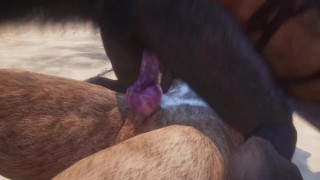 Gay Lion & Wolf Fuck By The Beach and Make Lots of Cum (Furry Orgasm In Mouth) / Wild Life Furries