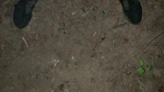 Smoking cigarette while jerking and cumming outside