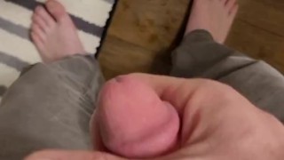Piss desperation leads to wetting jeans trying to make it to the bathroom 