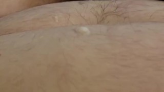Fat chub jacks his fat cock and blows a load after edging for an hour