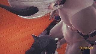 Genshin Impact Furry - Zhongli Cat Blowjob (Uncensored)