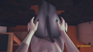 Genshin Impact Furry - Zhongli Cat POV Threesome (Uncensored)