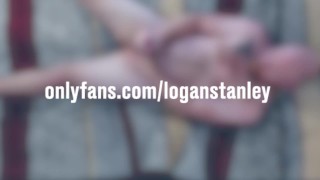 Ginger otter stripping, jerking off, showing off ass hole and shooting a bit load (overhead view)