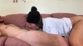 My step-dad catches me touching myself and wants to helps me SQUIRT!