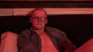 Uncut Jock edged a big cock and finished himself with big sperm