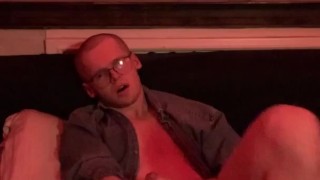 Uncut Jock edged a big cock and finished himself with big sperm