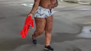 Flashing My Tits In A Parking Garage
