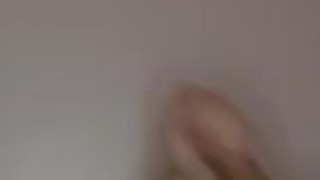 Twink jerk off his big dick and finger himself until he cums on his abs and chest 