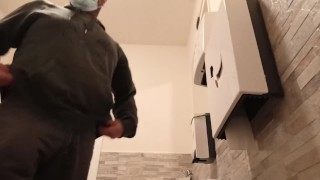 pee on my hands to warm them! public toilet