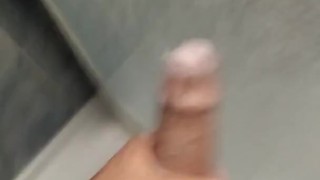 Bathing this Big Fat Cock in Cream and Gently Massaging the Foreskin and Glans in the Shower