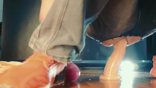 Jeance Fist by AnalMagic - A Russian guy is dressed in jeans with a big hole and puts huge toys