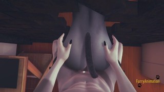 Genshin Impact Furry - Zhongli Cat Threesome with POV (Uncensored)