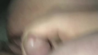 Chubby cums outside