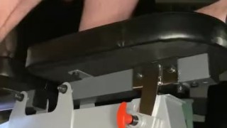 Straight guy horny after his workout. Rides his dildo hard 