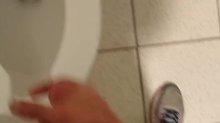 Dude jerks off quietly in stall next to you.