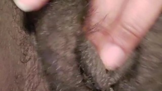 Fingering my hairy fat pussy until I cum 