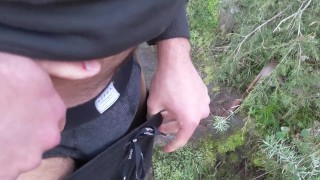 My big thick dicks blows a white wad of cum in my undies with an uncut tradie out bush