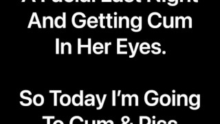 Legs Up Self Facial, Cum and Piss Slut Covers His Face and Fills His Mouth