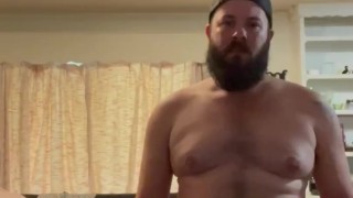 Daddy gets home and strips and swings his big cock