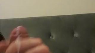 Jerking and massaging my cock to nice cumshot orgasm