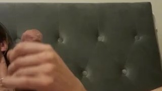 Jerking and massaging my cock to nice cumshot orgasm