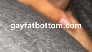 Stroking waiting for santa to cum suck my chub cock