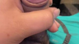 waking up and playing with my uncut cock