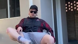 Outdoor fun - Sniffing my socks and Smoking